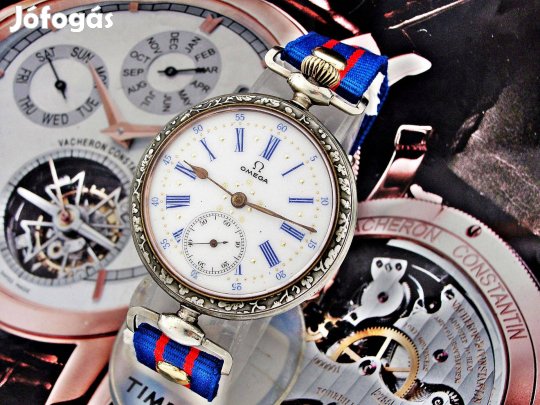 Gyönyörű porcelán számapos lengőfüles Omega beépítés 1900as évek eleje