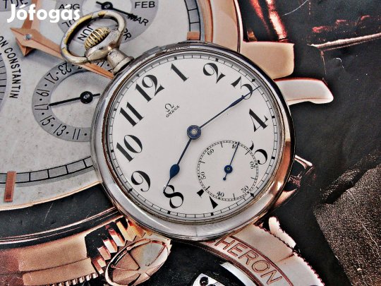 Gyönyörű porcelán számlapos Omega zsebóra 1900-as évek eleje