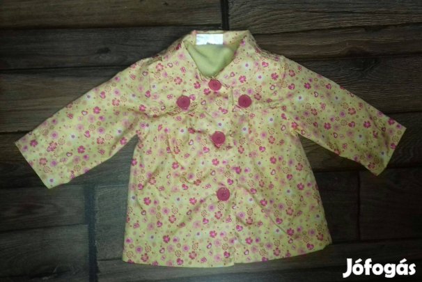 Gyönyörű virágmintás, lepkés, szívecskés átmeneti kabát