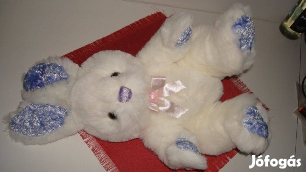 Gyönyörűséges hófehér szőrme Nyuszi !!! Új !!!!!!!! 43 cm