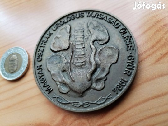Győr 1984 Magyar Osztrák Urológus Társaság Ülése bronz plakett