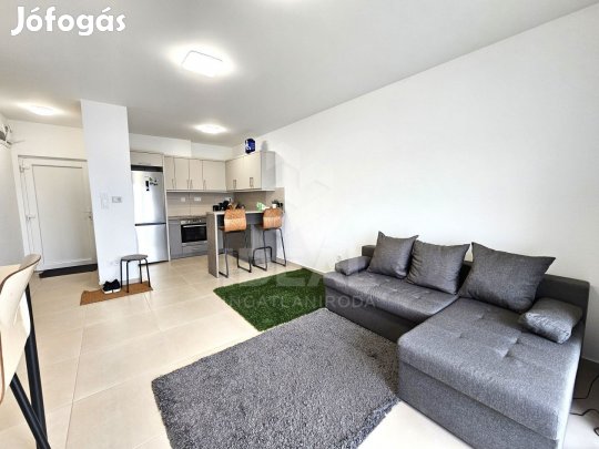Győr, újszerű amerikai konyhás + 1 szobás, téglalakás, erkéllyel,