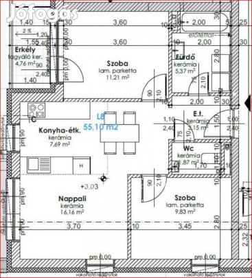 Győri 57 nm-es lakás eladó