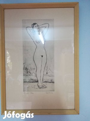 Győri Képcsarnokban,régen vásárolt,Fürdőző nő.c.kép-kereteben!/63