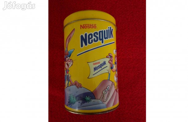 Gyűjtemény, retró fémdoboz Nestlé Nesquik új nagy doboz 12x18 cm