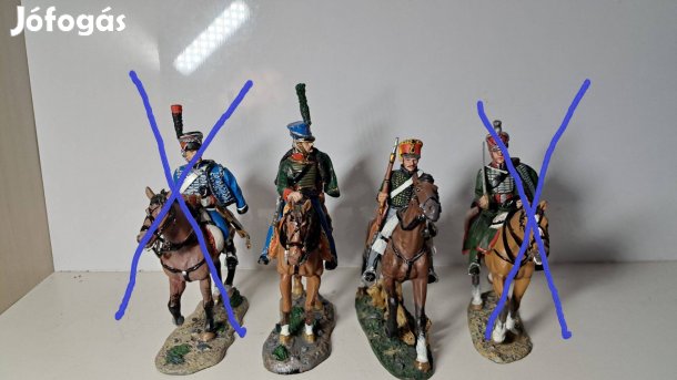 Gyűjteményből ólomkatona Napóleoni lovasok10 huszárok1 1/32 Del Prado