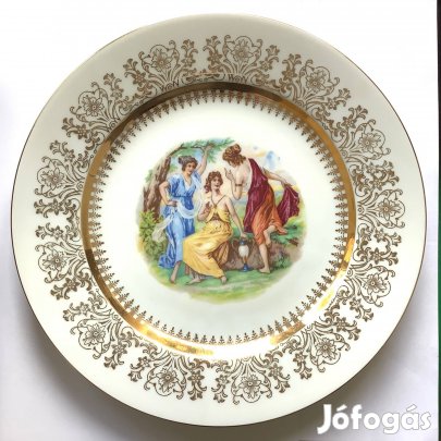 Gyűjtői darab Jelenetes porcelán tál