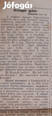 Gyűjtők! Antik   Kossuth Lajos halálának 1904-es Eredeti újság 