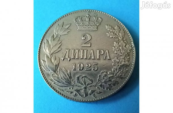 Gyűjtőknek 1925-ös Szerb-Horvát-Szlovén Királyság 2 Dinár pénzérme