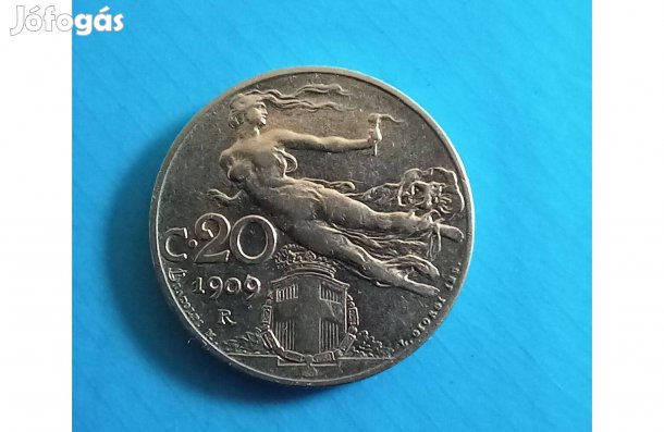 Gyűjtőknek szép 1909-es Olaszország 20 Centesimi pénzérme eladó