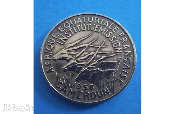 Gyűjtőknek szép 1958-as Francia-Kamerun 10 Frank pénzérme eladó