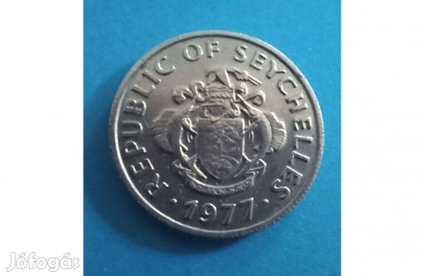 Gyűjtőknek szép 1977-es Seychelles-Szigetek 25 Cent pénzérme eladó