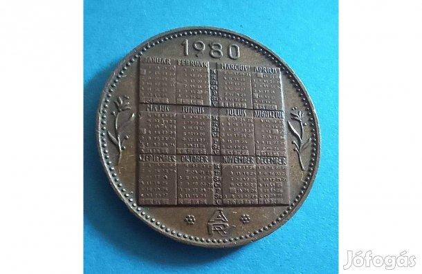 Gyűjtőknek szép 1980-as Naptárérem eladó