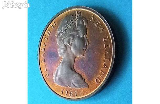 Gyűjtőknek szép 1981-es Új-Zéland 2 Cent tükörveret pénzérme eladó