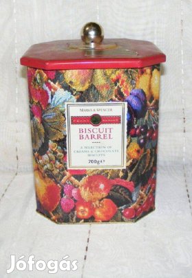 Gyümölcs mintás fémdoboz, díszdoboz