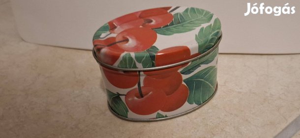 Gyümölcsös mintájú ovális alakú diszdoboz