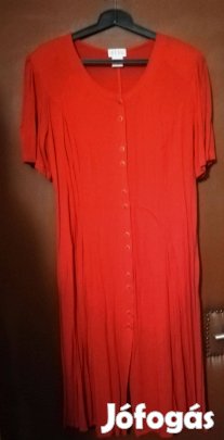 Gyűrt anyagú nyári piros ruha,46-méretben!/69