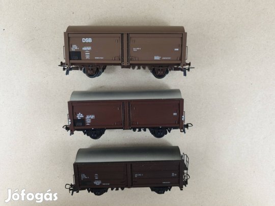 H0 DSB Zárt Tehervagon Vagon 3 db Egyben #N51