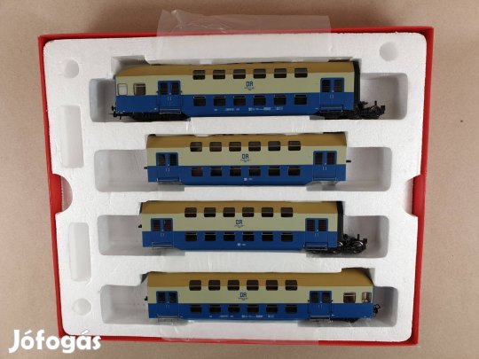 H0 Rivarossi HR4371 DR Emeletes Csuklós Vagon Szett - Hiányos