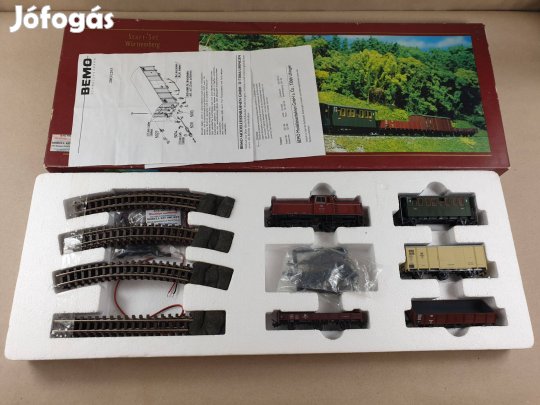 H0e Bemo 7001 800 Württemberg Mozdony - Vagon Készlet