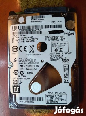 HDD-SATA HGST 7200RPM 500 GB Olcsóbb lett !!!