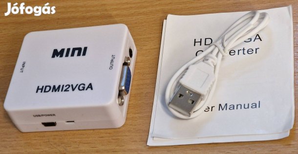 HDMI-VGA átalakító adapter notebook Xbox360 DVD PS3 PC stb. HD 1080P