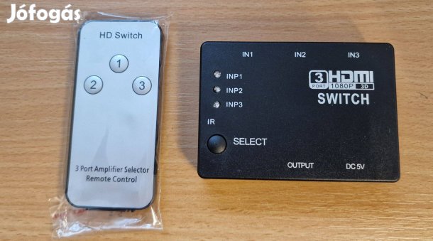 HDMI-kompatibilis kapcsoló 3 bemenet 1 kimenet 3 portos hub