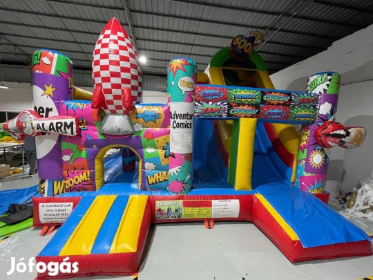 HJ48 Képregény csúszdás, akadályos légvár ugrálóvár