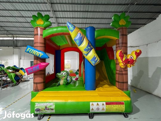 HJ63 Beach krokodilos csúszdás, akadályos légvár ugrálóvár