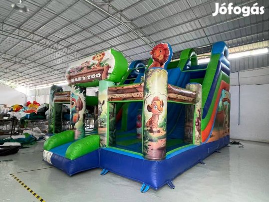 HJ68 Baby Zoo duplacsúszdás, akadályos légvár ugrálóvár