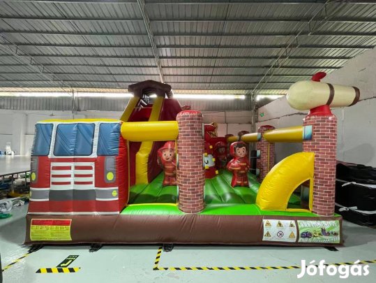 HJ74 Tűzoltóbázis csúszdás, akadályos játékpark légvár ugrálóvár