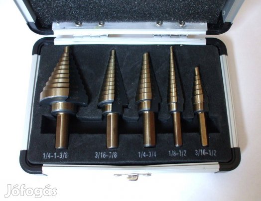 HSS lépcsős fúró lépcsősfúró 5 db-os készlet