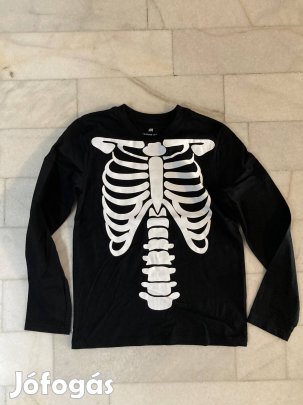H&H 122-128-as fekete hosszú ujjú csontvázas póló eladó