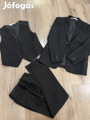 H&M 134-es 134 fekete öltöny fiú