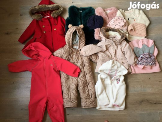 H&M, Reserved, Next, Coccodrillo téli gyerekruha csomag kislány 80-as