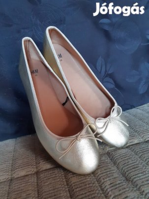 H&M arany balerina cipő női elegáns alkalmi nyári cipő