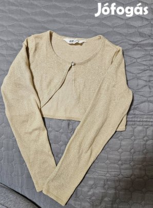 H&M arany csillogós boleró 134/140