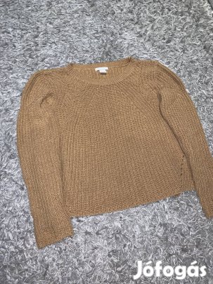 H&M barna kötött pulóver - M-es