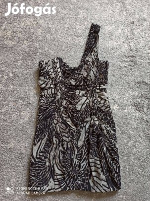 H&M fekete alapon mintás alkalmi miniruha
