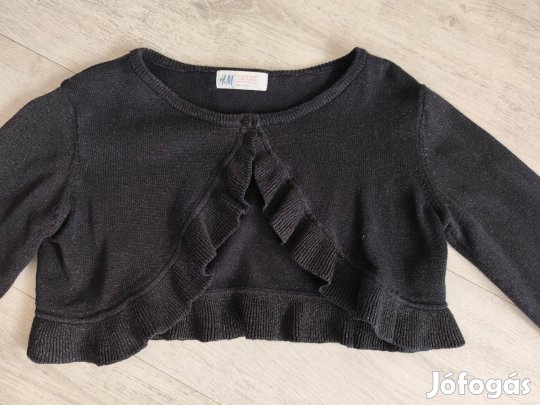 H&M fekete alkalmi boleró, rövid kardigán - 6-10 év