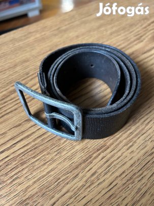 H&M fekete bőröv, 95 cm, vintage csattal
