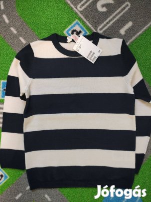 H&M gépi kötött, elegáns, fiú pulóver 110/116 Új, címkés