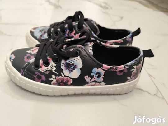 H&M gyönyörű, csajos virágos tornacipő, félcipő, cipő - 35