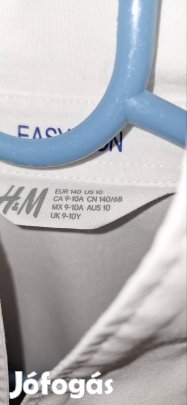 H&M hosszú ujjú fehér ing easy iron, vasalás könnyített 140