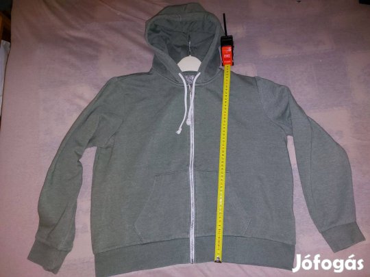 H&M kapucnis zöld világos világoszöld pulóver M M-es pamut sweter