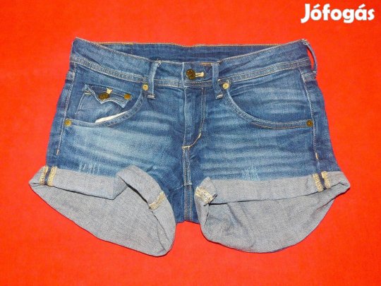H&M kék, rugalmas, sztreccs famer rövidnadrág, 34-es, XS-es