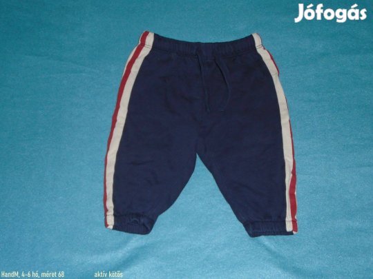 H&M kék aktív kötős jogger nadrág 4-6 hó (méret 68)