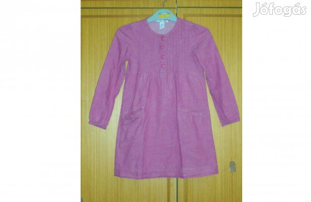 H&M kislány ruha, indiai pamut, díszes, mályvaszín.128. 7-8 év