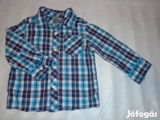 H&M kockás hosszú ujjú ing 12-18 hó (méret 86)