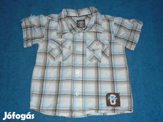H&M kockás rövid ujjú ing 6-9 hó méret 74
